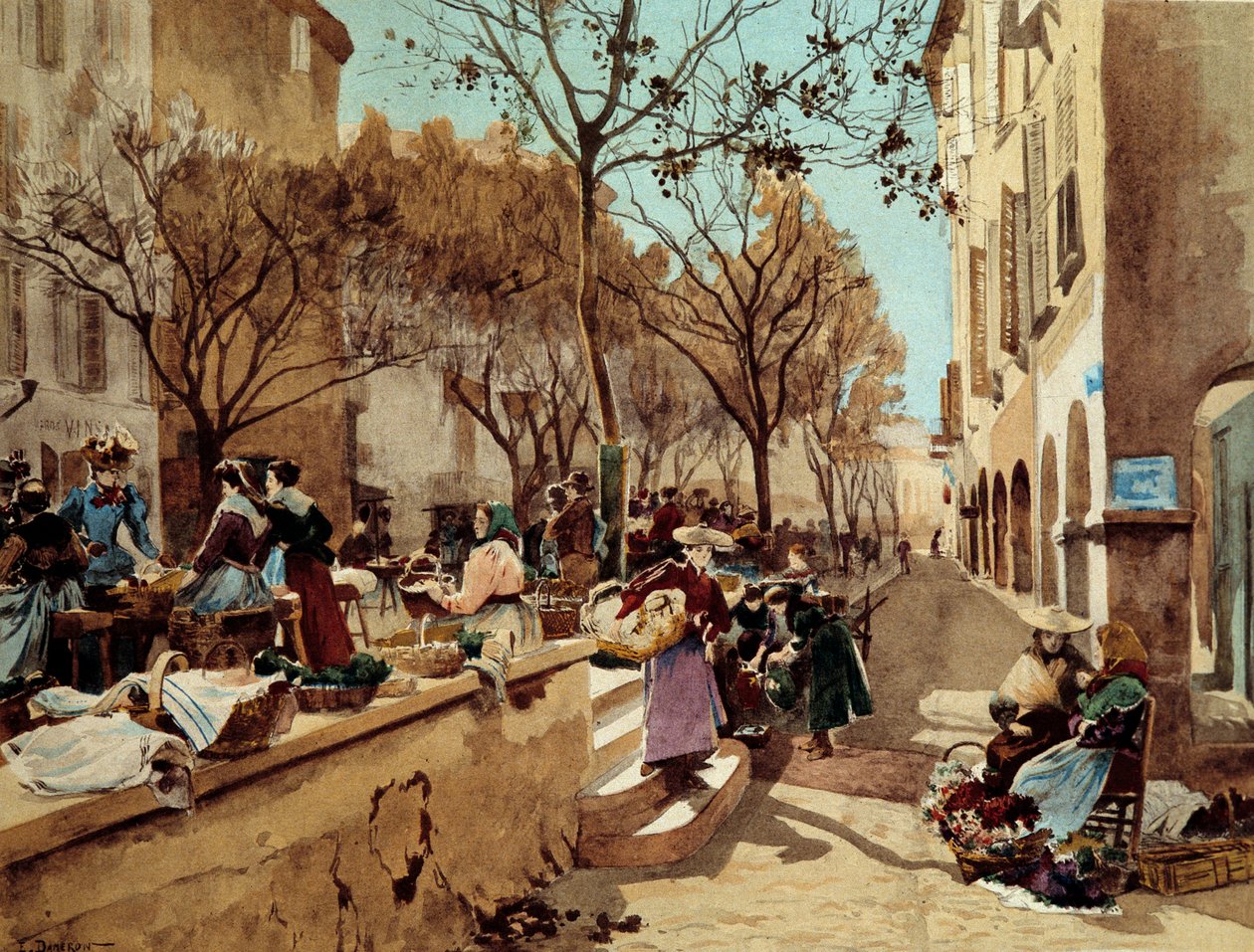 Un día de paseo por la Provenza en el siglo XIX Pintura de Emile Charles Dameron (1848-1908) Finales del siglo XIX París, artes decorativas de Emile Charles Dameron