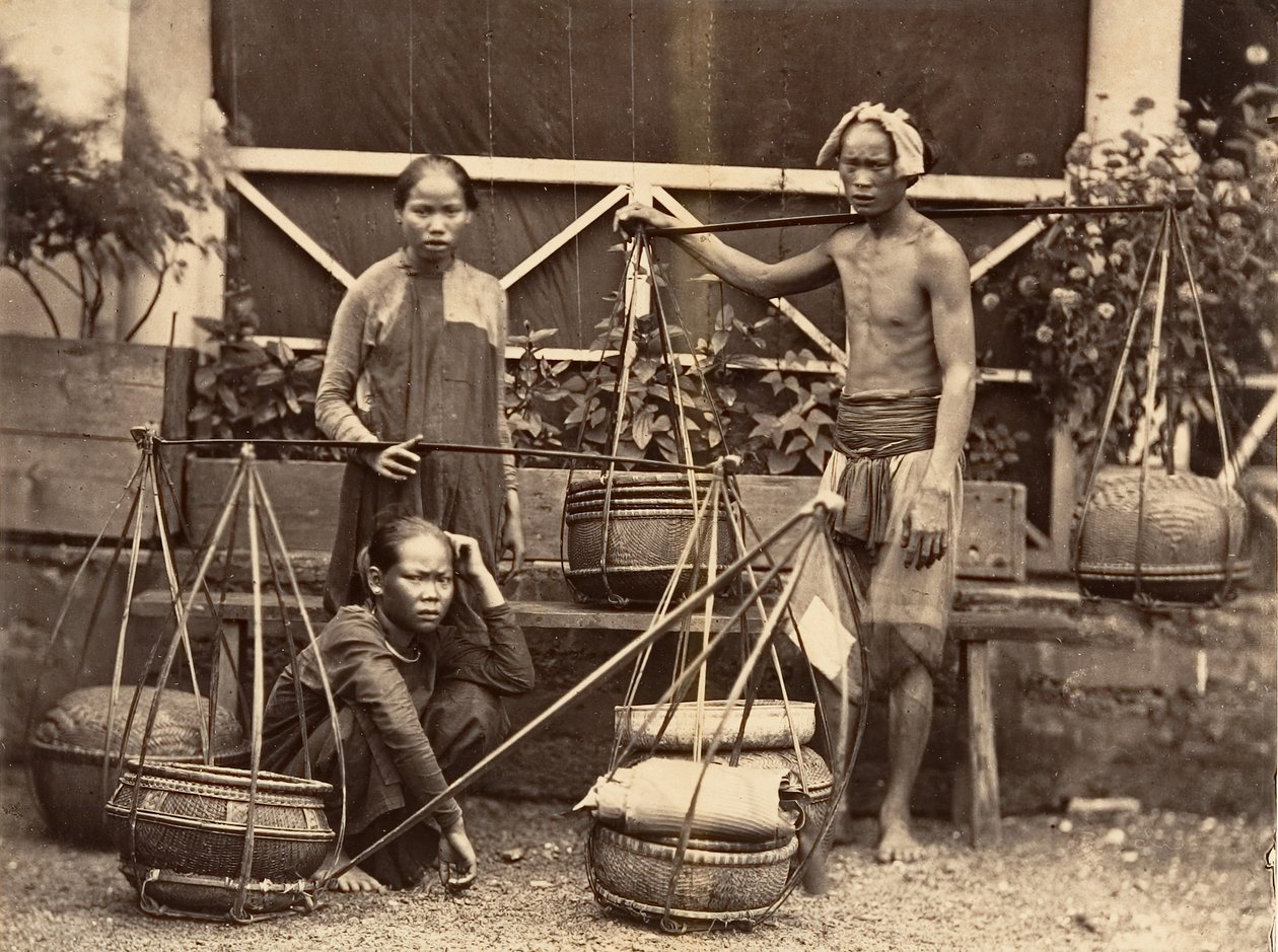 Vendedores de Frutas, Cochinchina de Emile Gsell