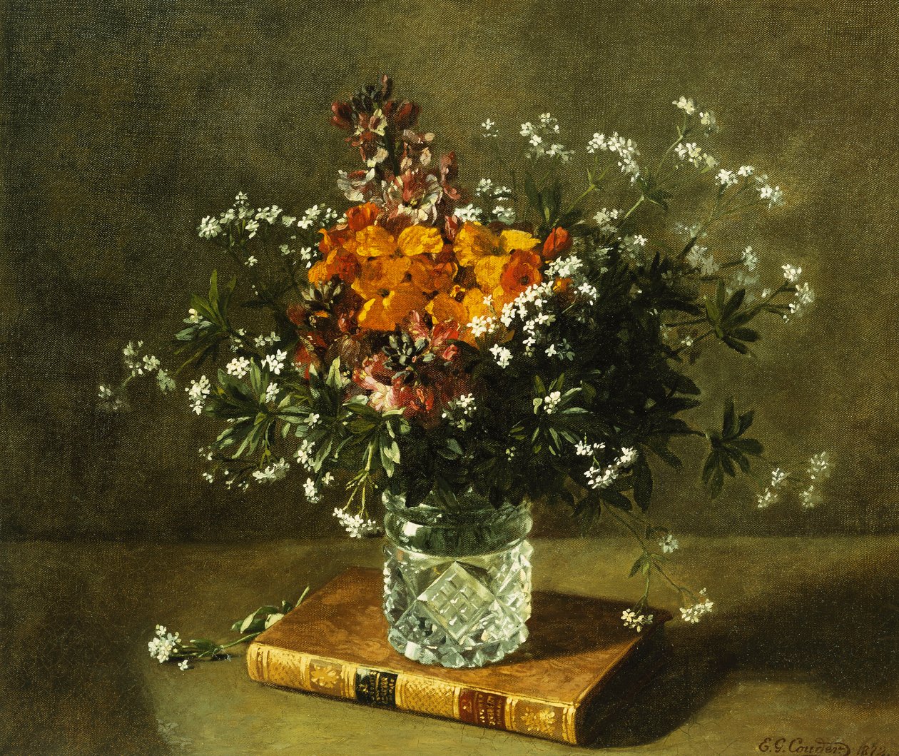 Un bodegón floral, 1872 de Emile Gustave Couder