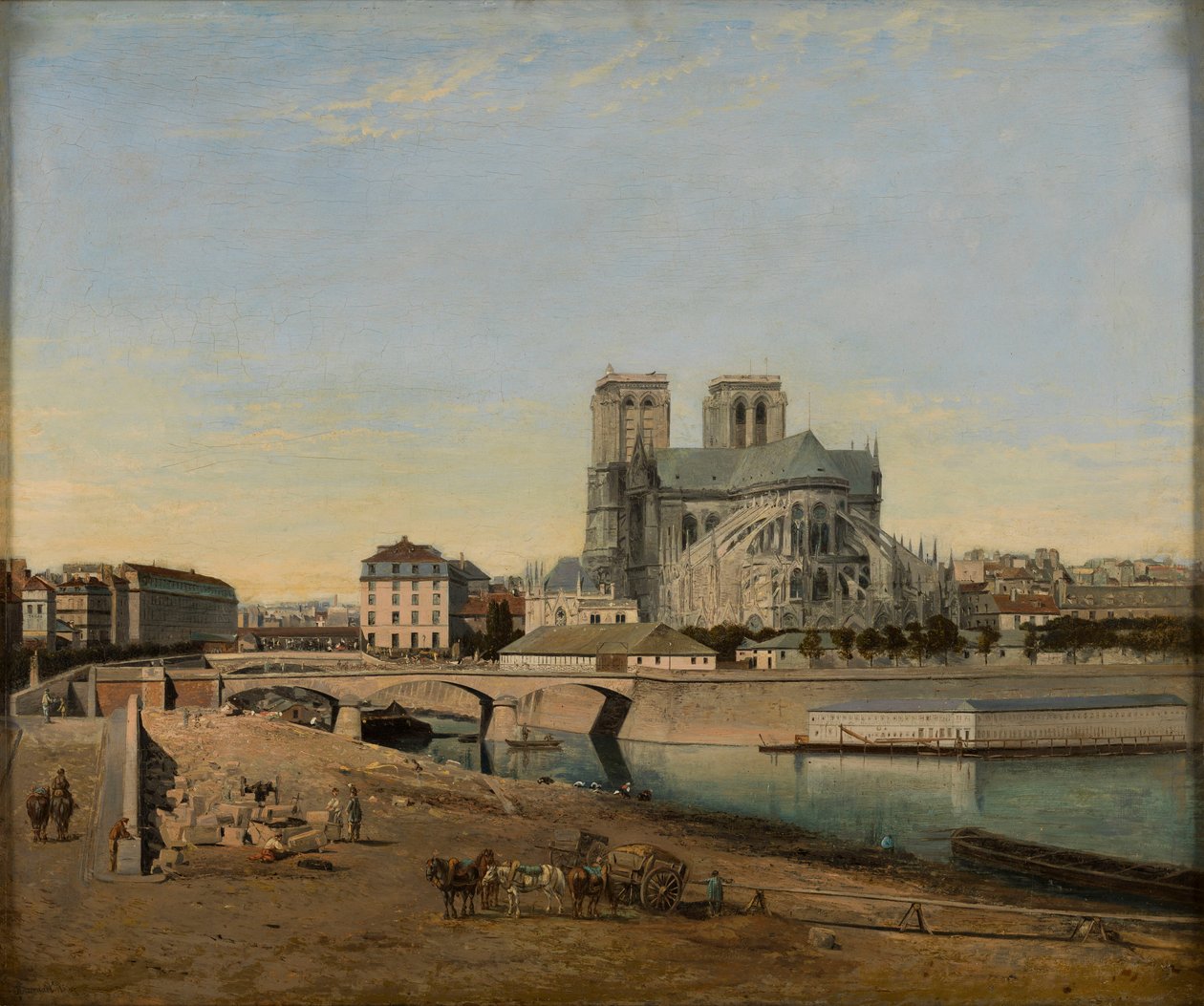 Ábside de Notre-Dame, visto desde el Quai de la Tournelle, 1860 de Emile Harrouart