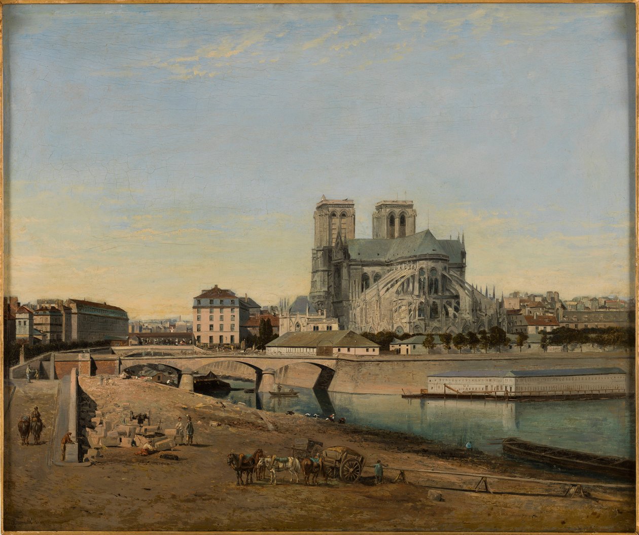 Francés: Le chevet de Notre-Dame, vue du quai de la Tournelle de Emile Harrouart