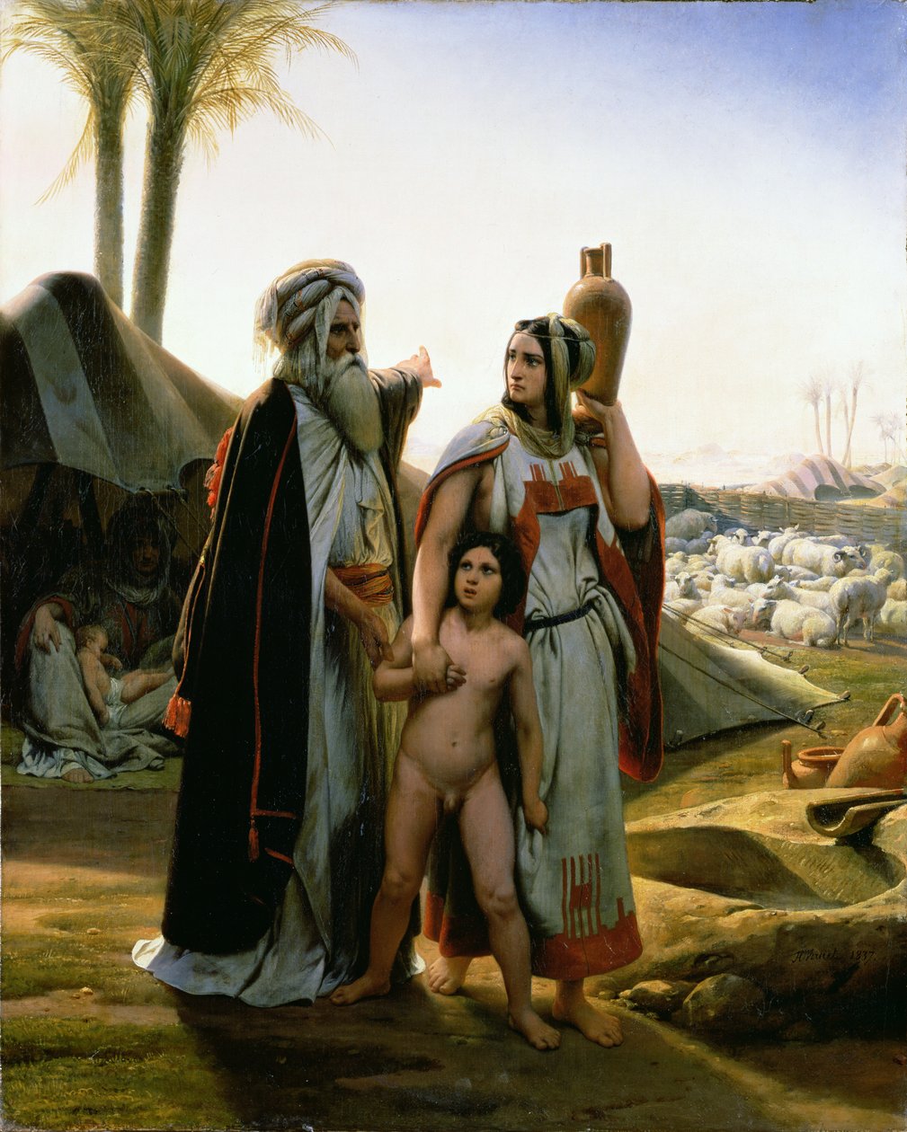 Abraham Rechazando a Agar, 1837 de Emile Jean Horace Vernet