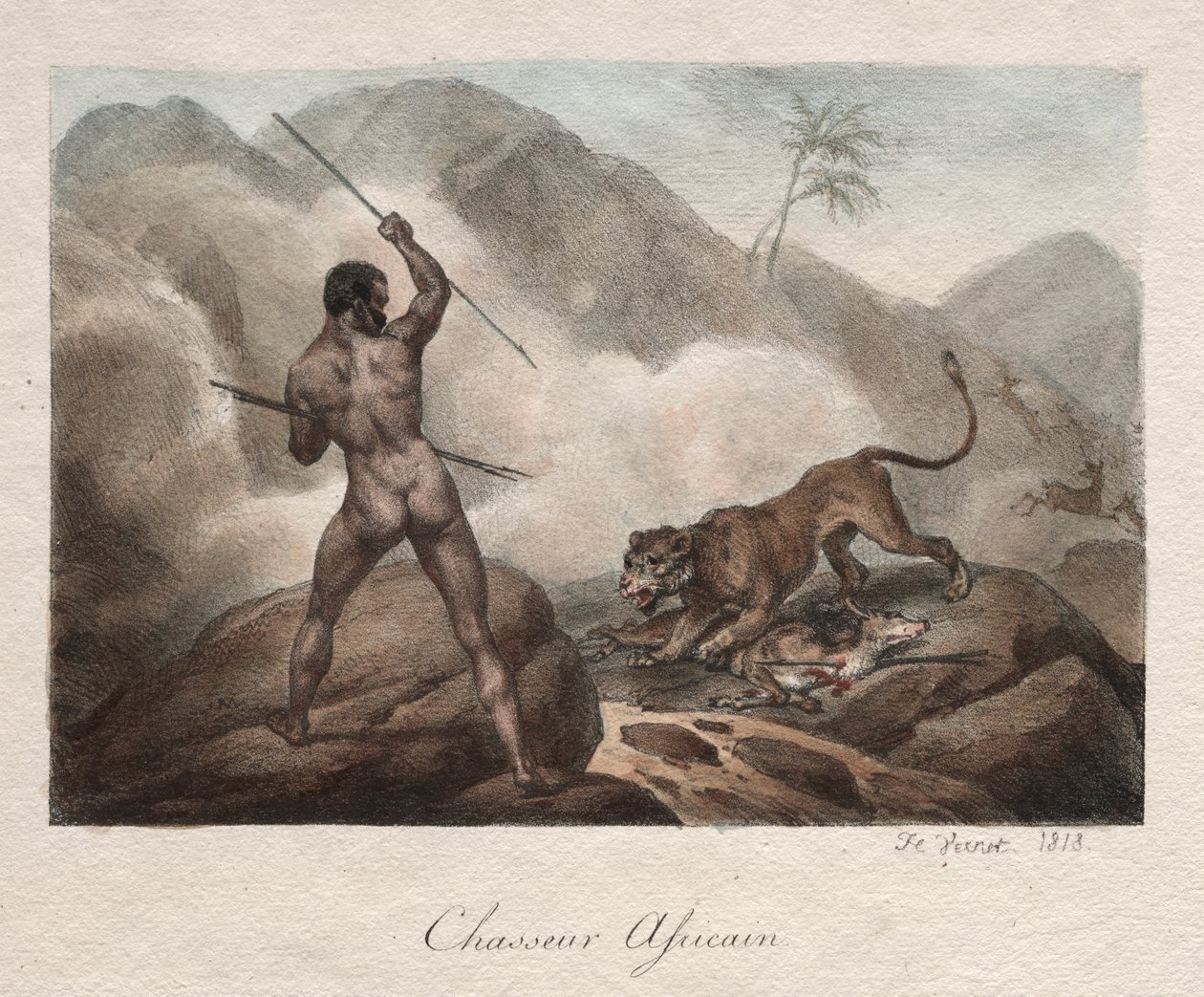 Cazador africano de Emile Jean Horace Vernet