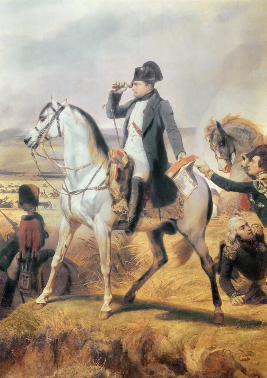(Detalle) de Napoleón de la Batalla de Wagram, 6 de julio de 1809, 1836 de Emile Jean Horace Vernet