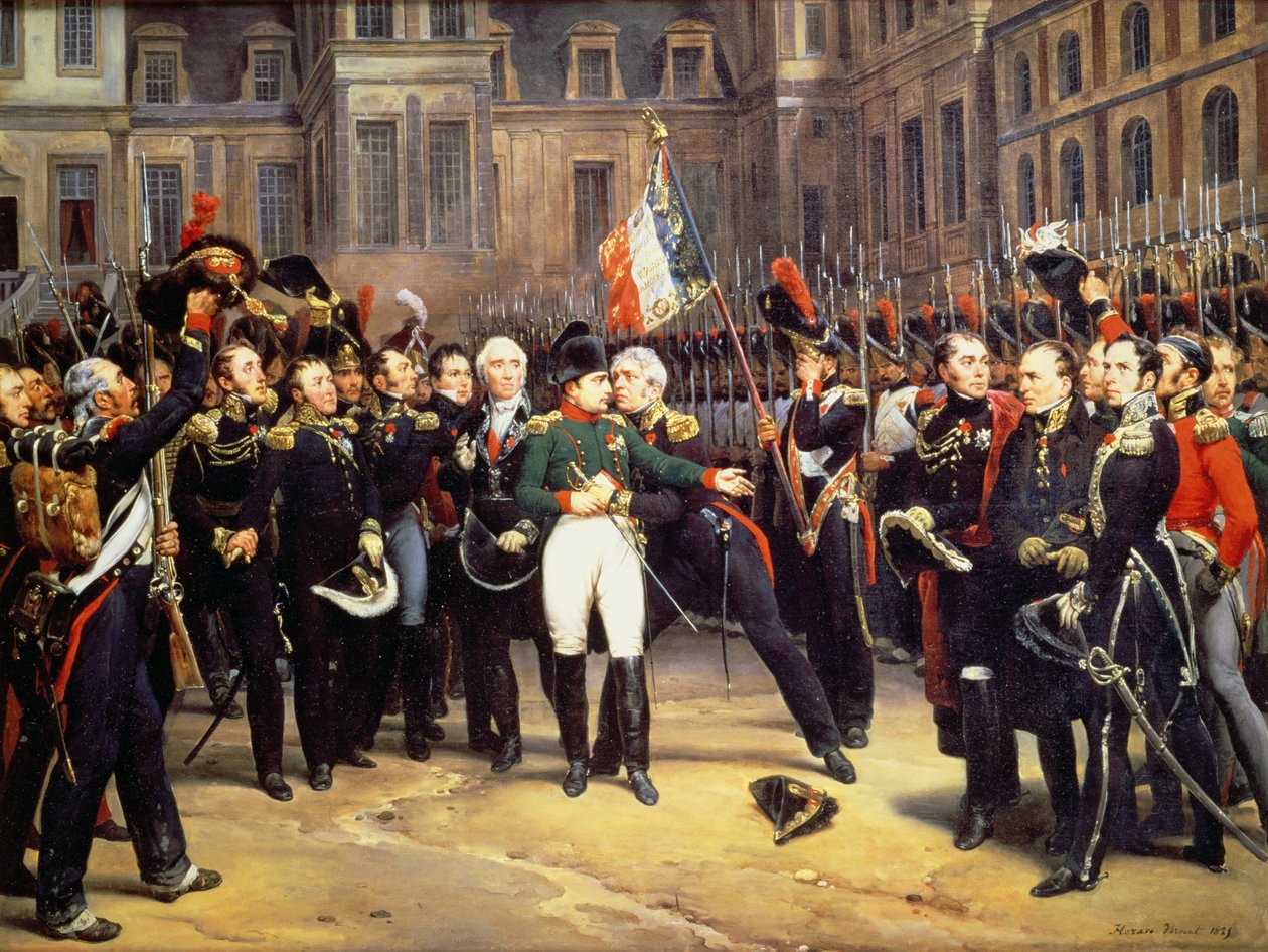 Las Despedidas de Fontainebleau, 20 de abril de 1814 de Emile Jean Horace Vernet