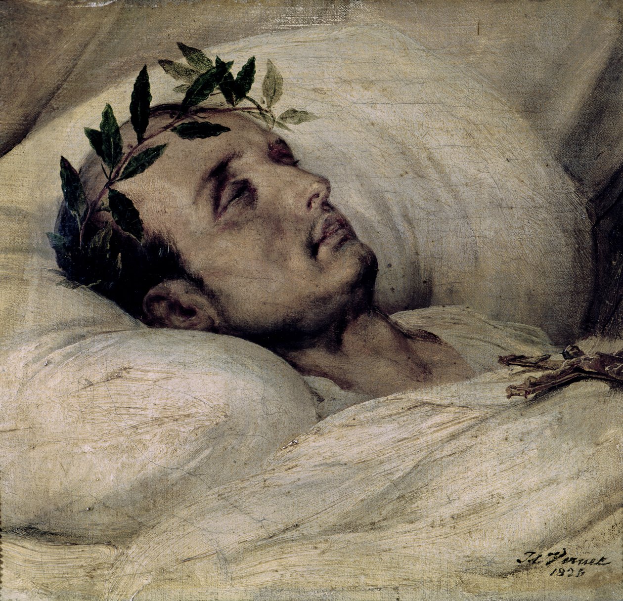 Napoleón I (1769-1821) en su Lecho de Muerte de Emile Jean Horace Vernet