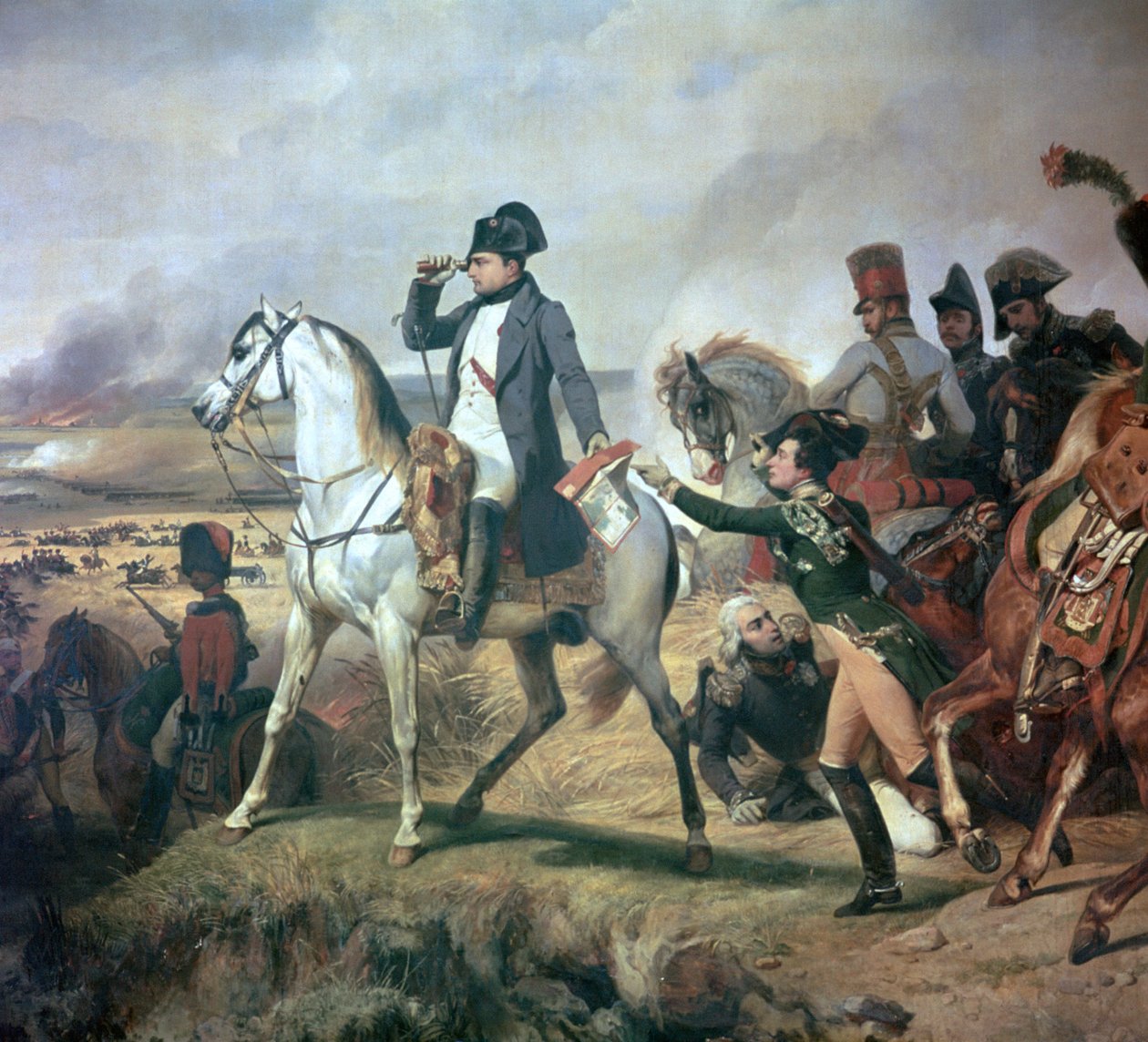 Napoleón en la Batalla de Wagram, siglo XIX de Emile Jean Horace Vernet