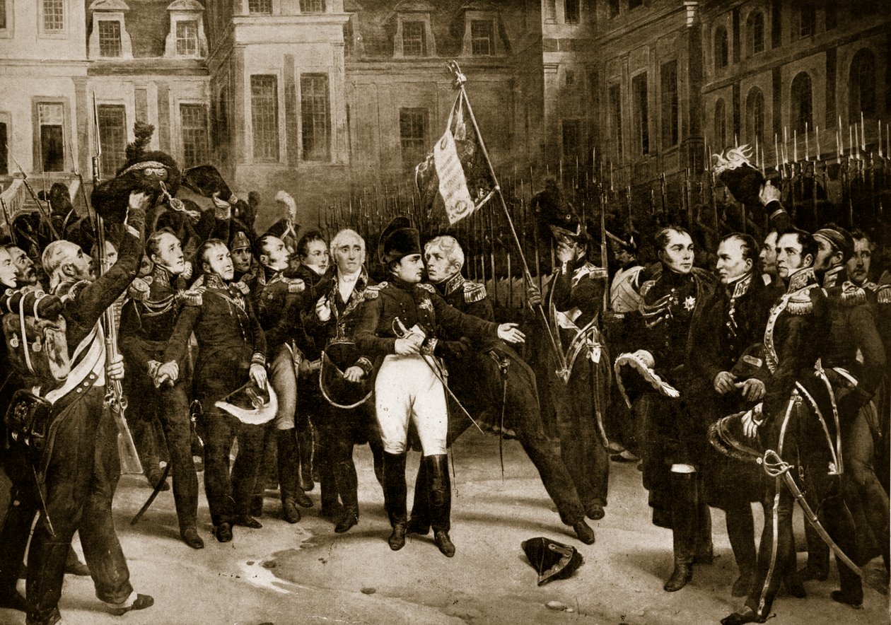 Despedida de Napoleón a sus generales en Fontainbleau, 1814, ilustración de 