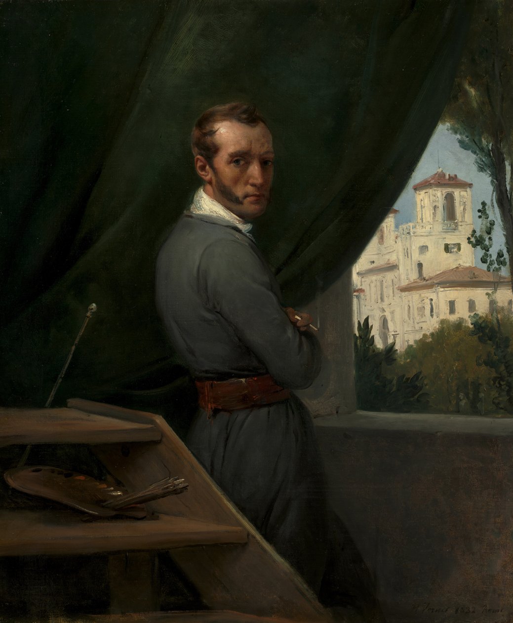 Autorretrato en Roma, 1832 de Emile Jean Horace Vernet