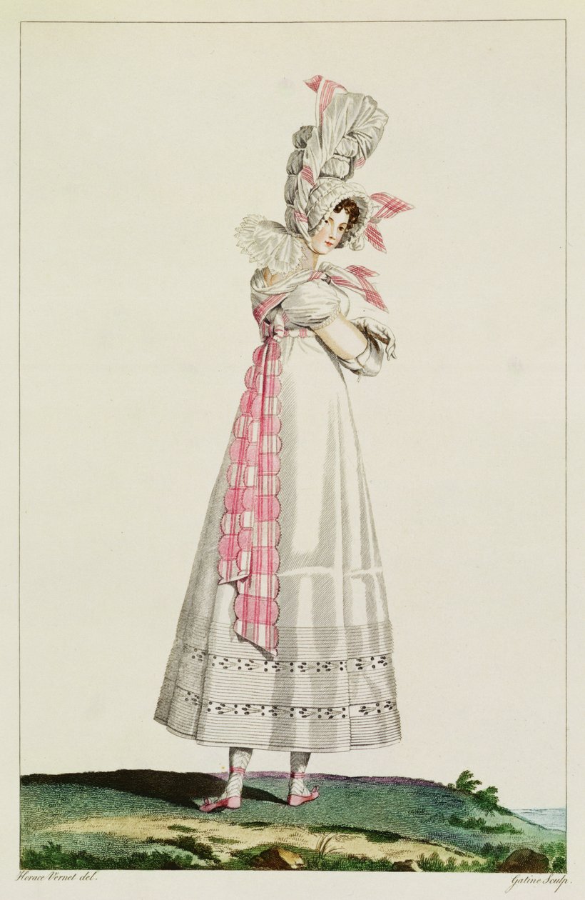 Vestido de Verano, lámina de moda de 