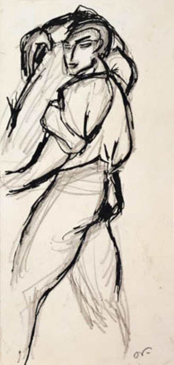 Estudio de un hombre cargando un tronco de Emile Othon Friesz