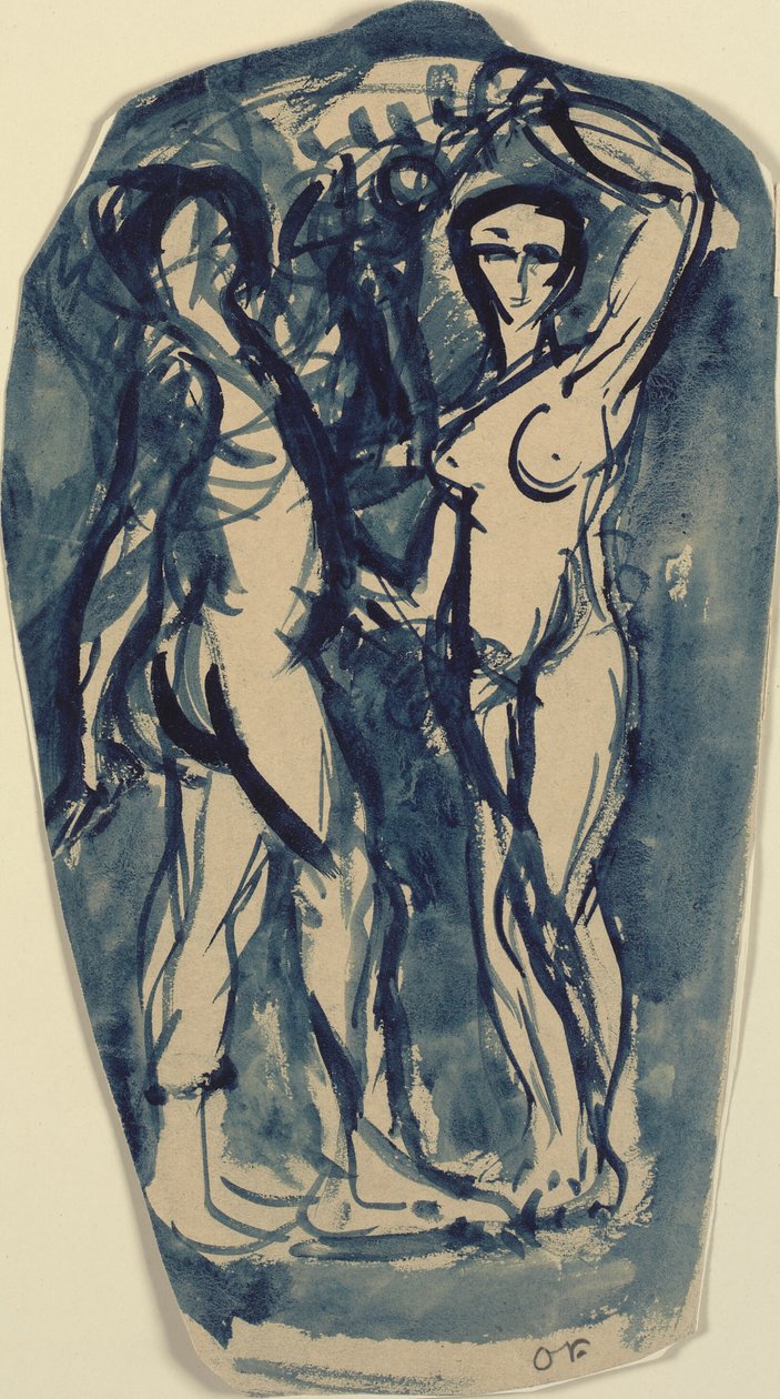 Dos figuras desnudas de pie (¿Adán y Eva?) de Emile Othon Friesz