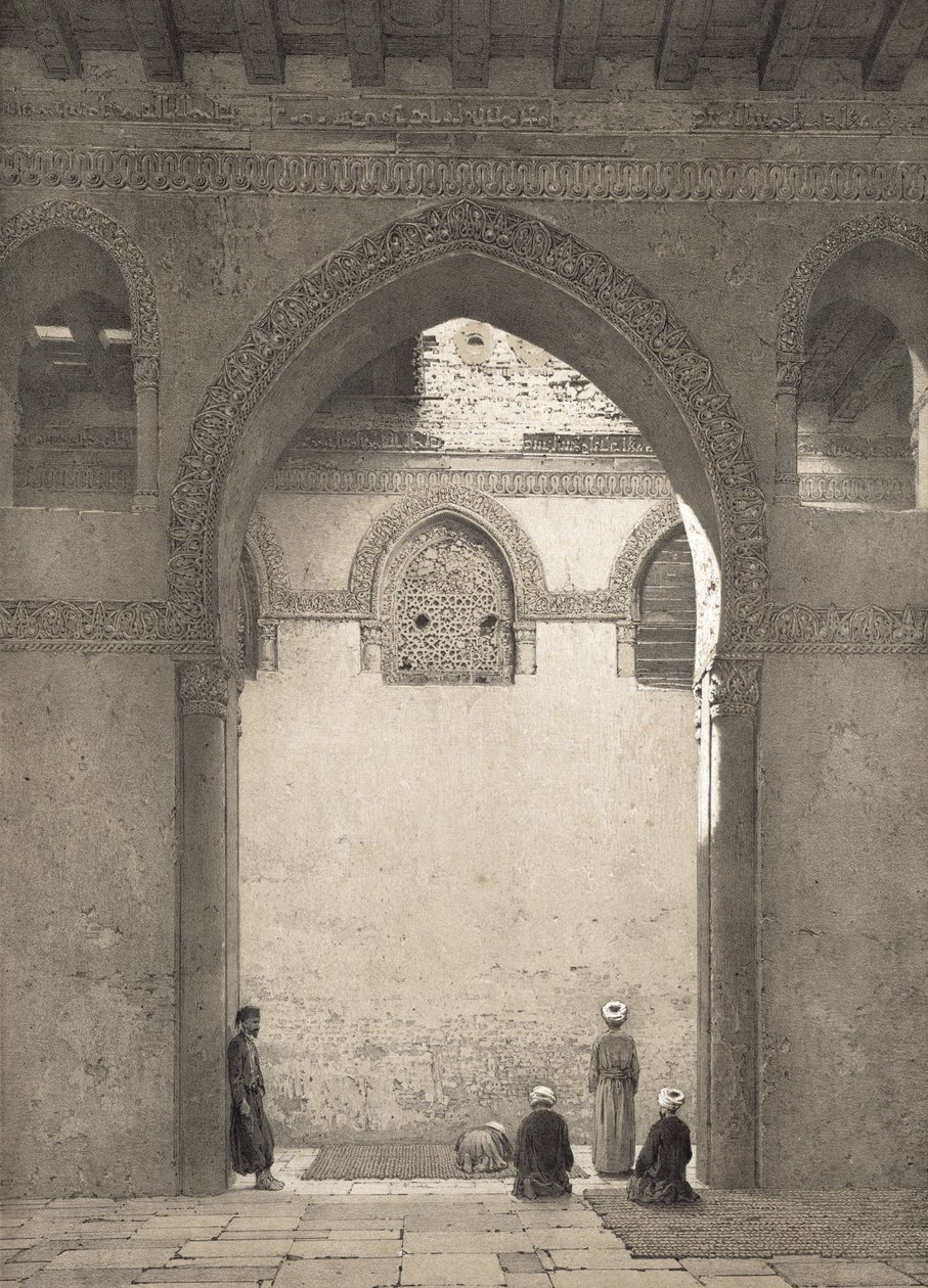 Mezquita de Ahmed-Ibn-Toulon, grabado por Philippe Benoist, 1877 de Emile Prisse dAvennes