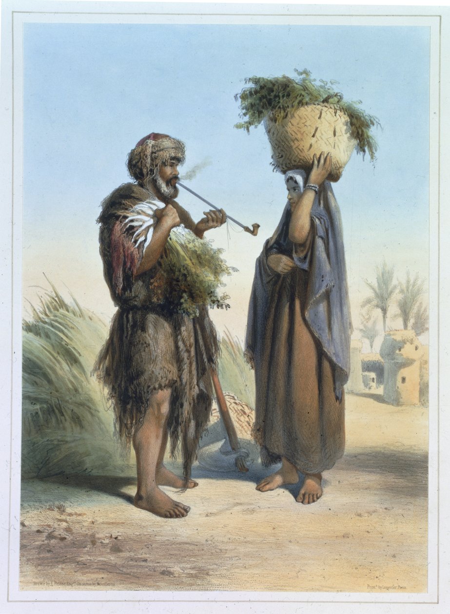 Hombre y mujer fellah, ilustración de 