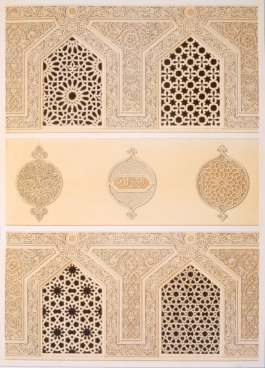 Tekih Cheik Hacen Sadaka, es decir, Mezquita Funeraria o Tumba del Sultán Hassan, El Cairo, siglo XIX de Emile Prisse d