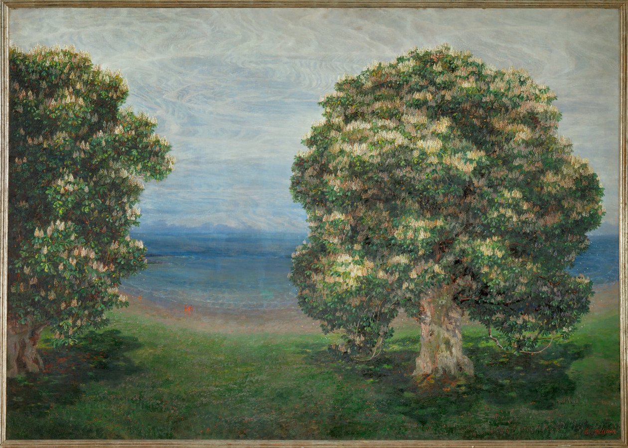 Grosses Landschaftsbild - Gran cuadro de paisaje (óleo sobre lienzo) de Emilie Mediz-Pelikan