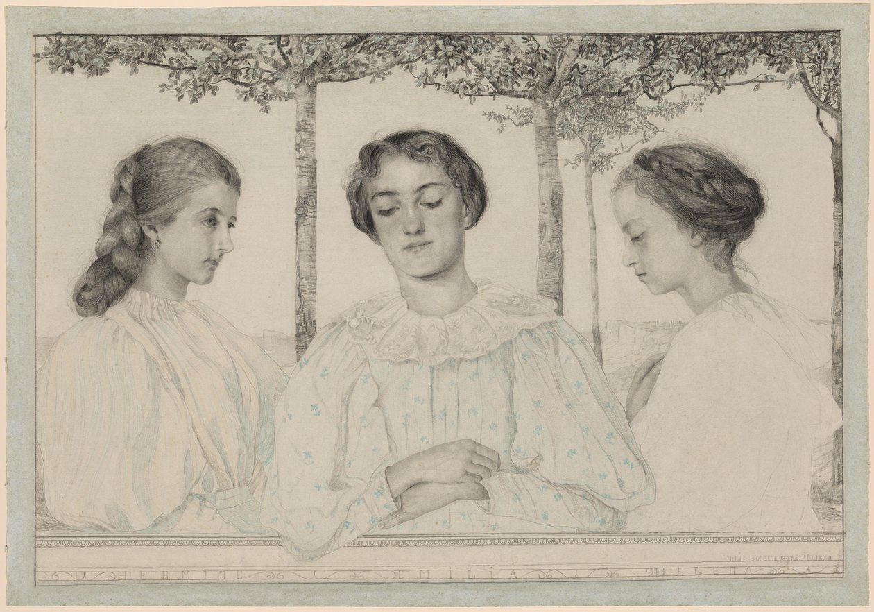 Un triple retrato de Hermine, Emilia y Helena de Emilie Mediz Pelikan