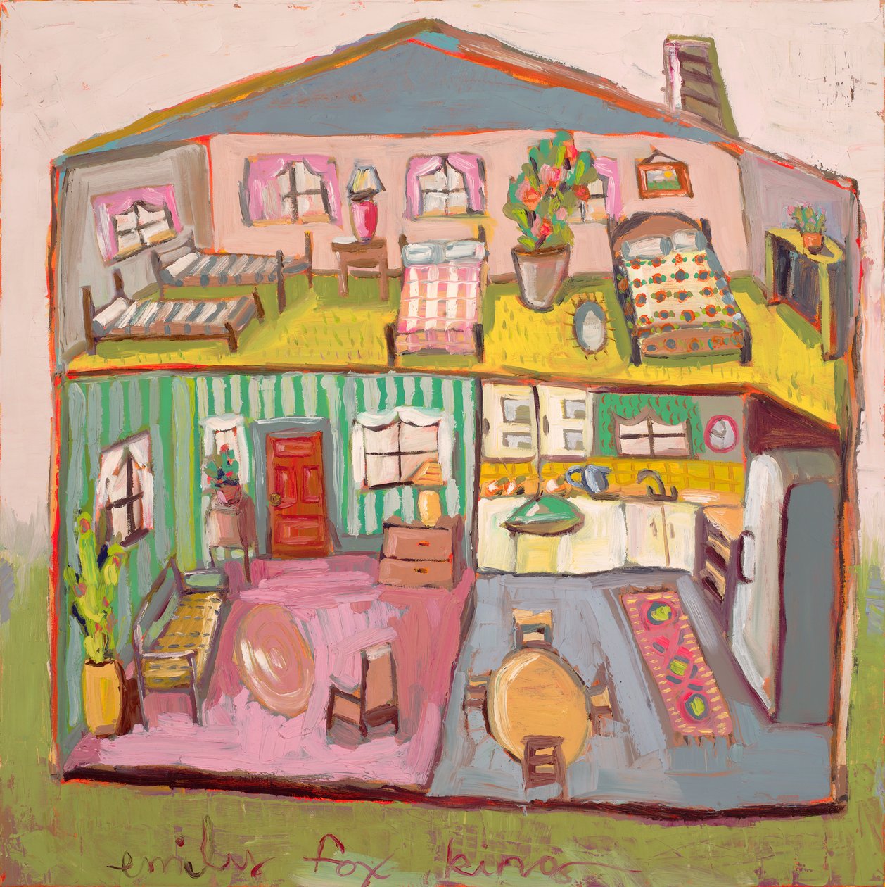 Casa de muñecas 17, 2020 (óleo sobre lienzo) de Emily Fox King