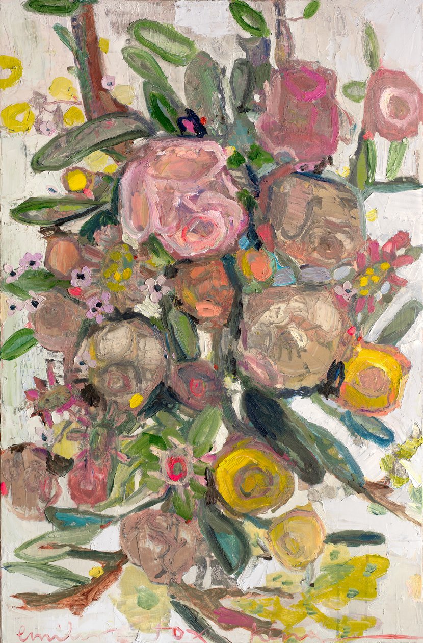 Palos y piedras, 2021 (óleo sobre lienzo) de Emily Fox King