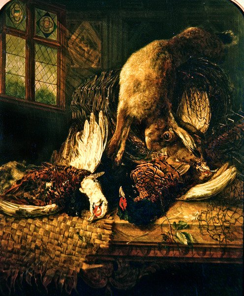 Naturaleza muerta con faisanes y liebre, c.1860 de Emily Stannard
