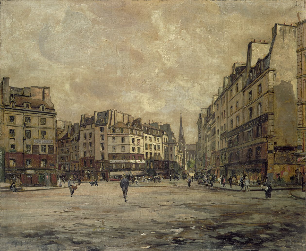 Place Maubert, París, 1888 de Emmanuel Lansyer