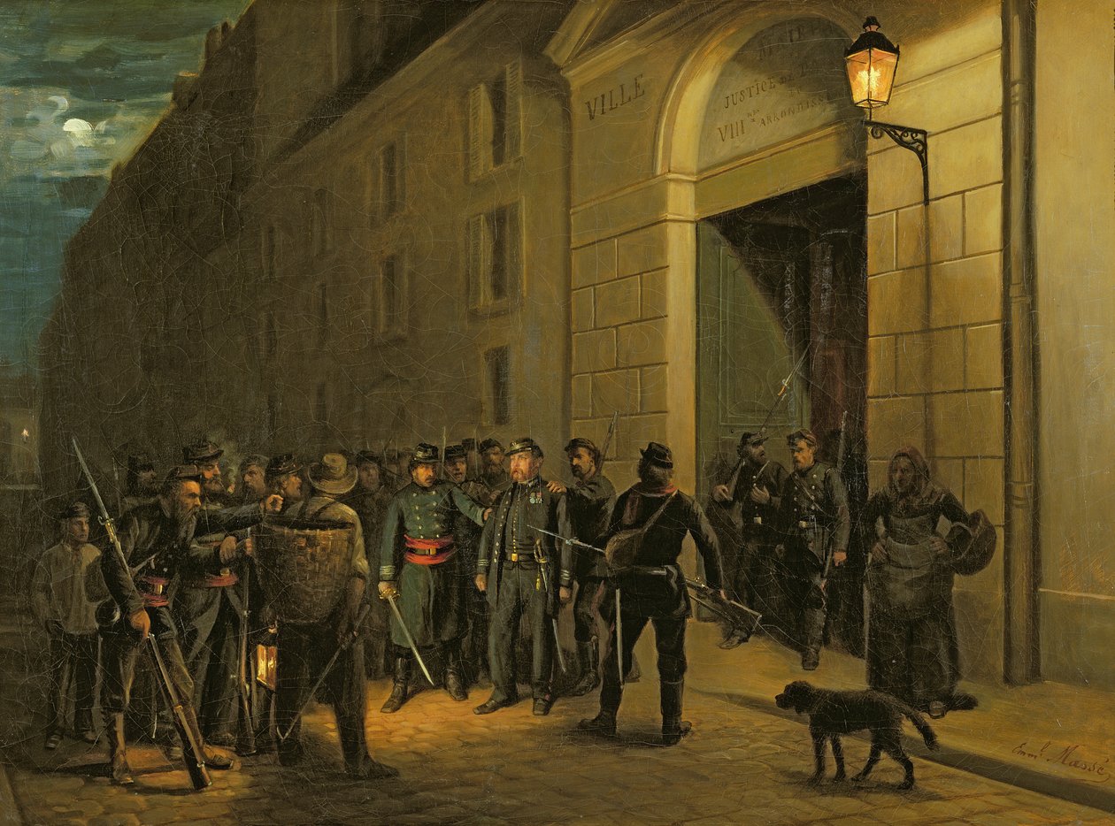 Arresto de los Generales Lecomte y Clement Thomas durante la Comuna de París de Emmanuel Masse