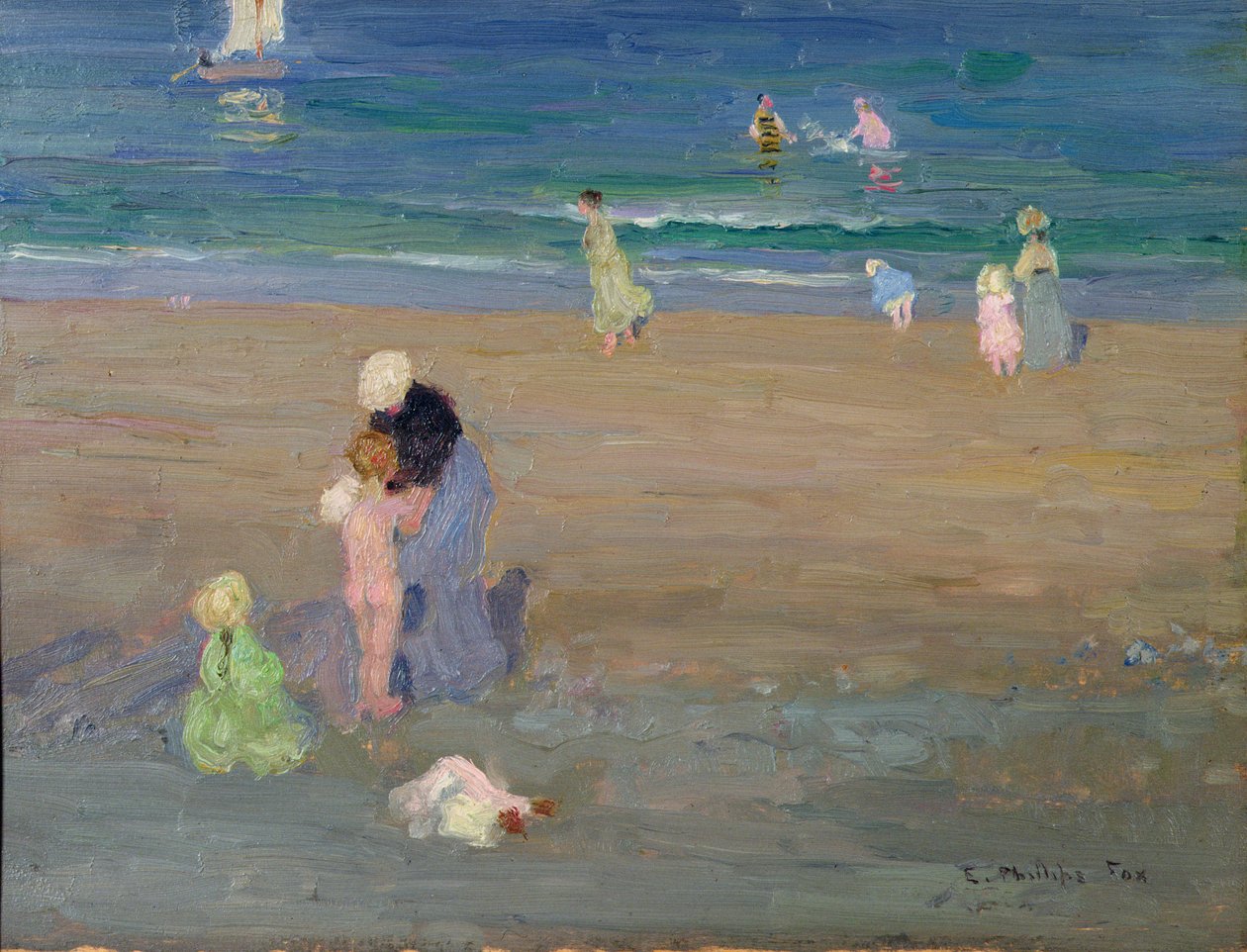 La playa, Trouville de Emmanuel Phillips Fox