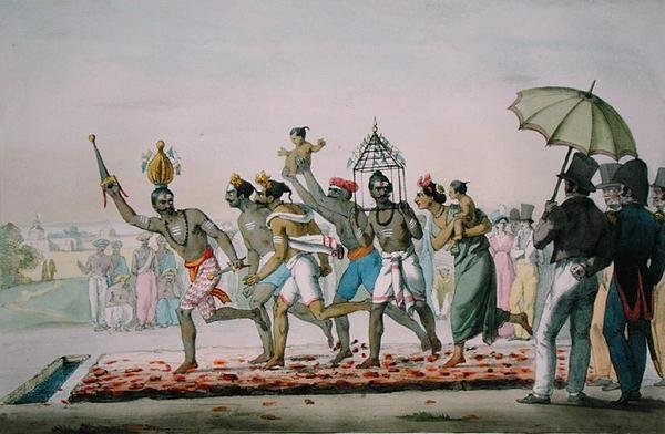 Festival de caminar sobre el fuego, India, de 