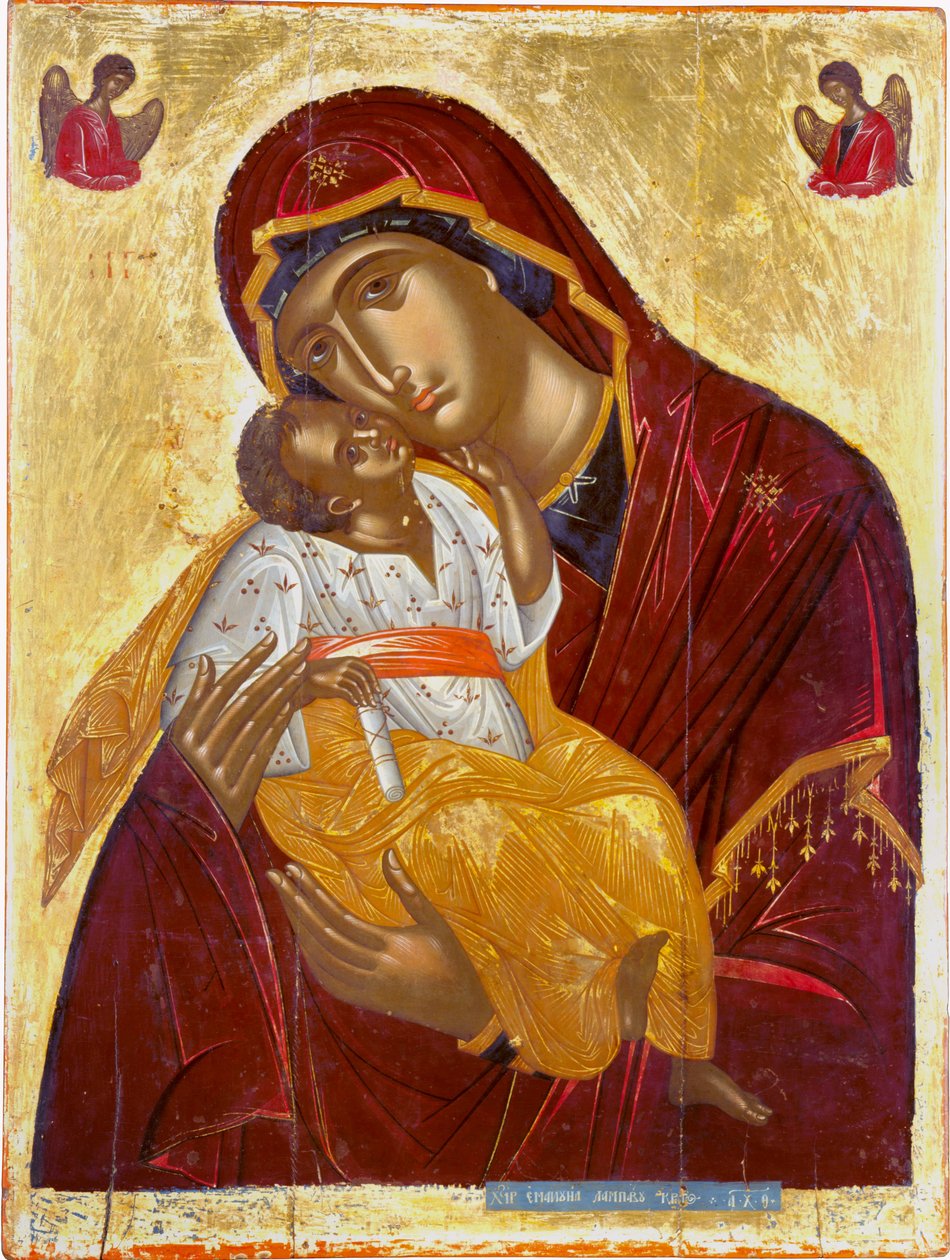 Nuestra Señora de la Ternura La Virgen Eleusa, 1609 de Emmanuel Lambardos