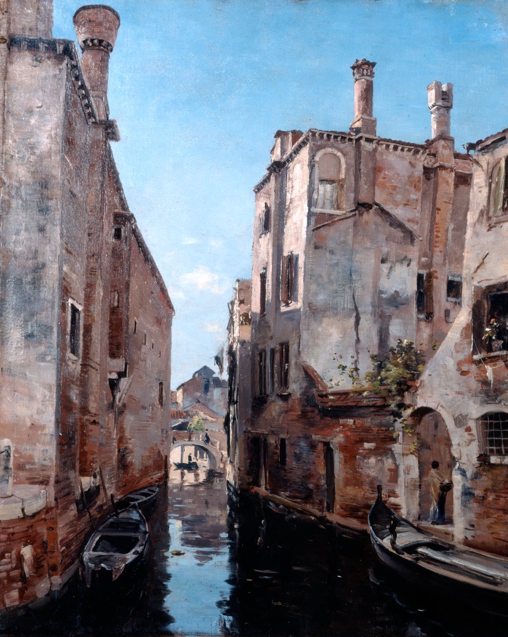 Alrededores de la Iglesia San Sebastián, Venecia, 1892 de Emmanuel Lansyer