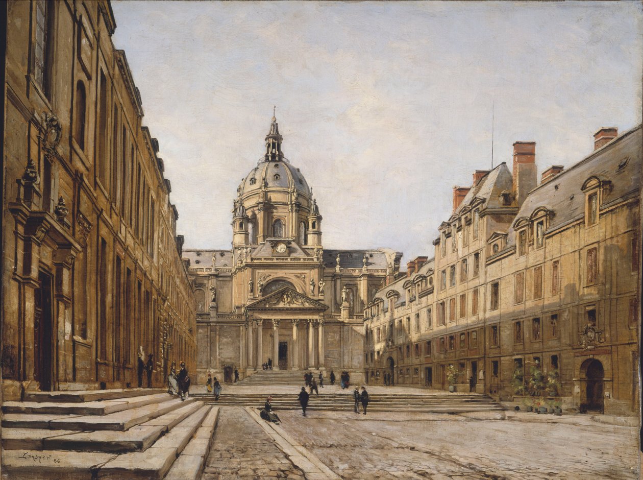 El patio de la vieja Sorbona, 1886 de Emmanuel Lansyer