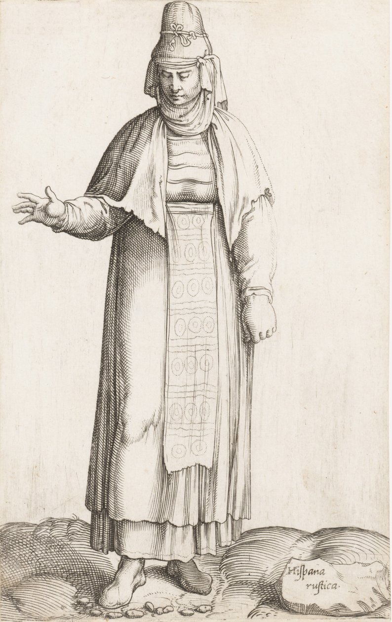 Placa de vestuario: Hispana Rústica con etiqueta en la roca, ca. 1557-58 de Enea Vico