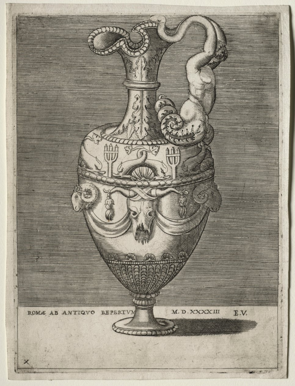 Jarra ornamentada con delfines, 1543 de Enea Vico
