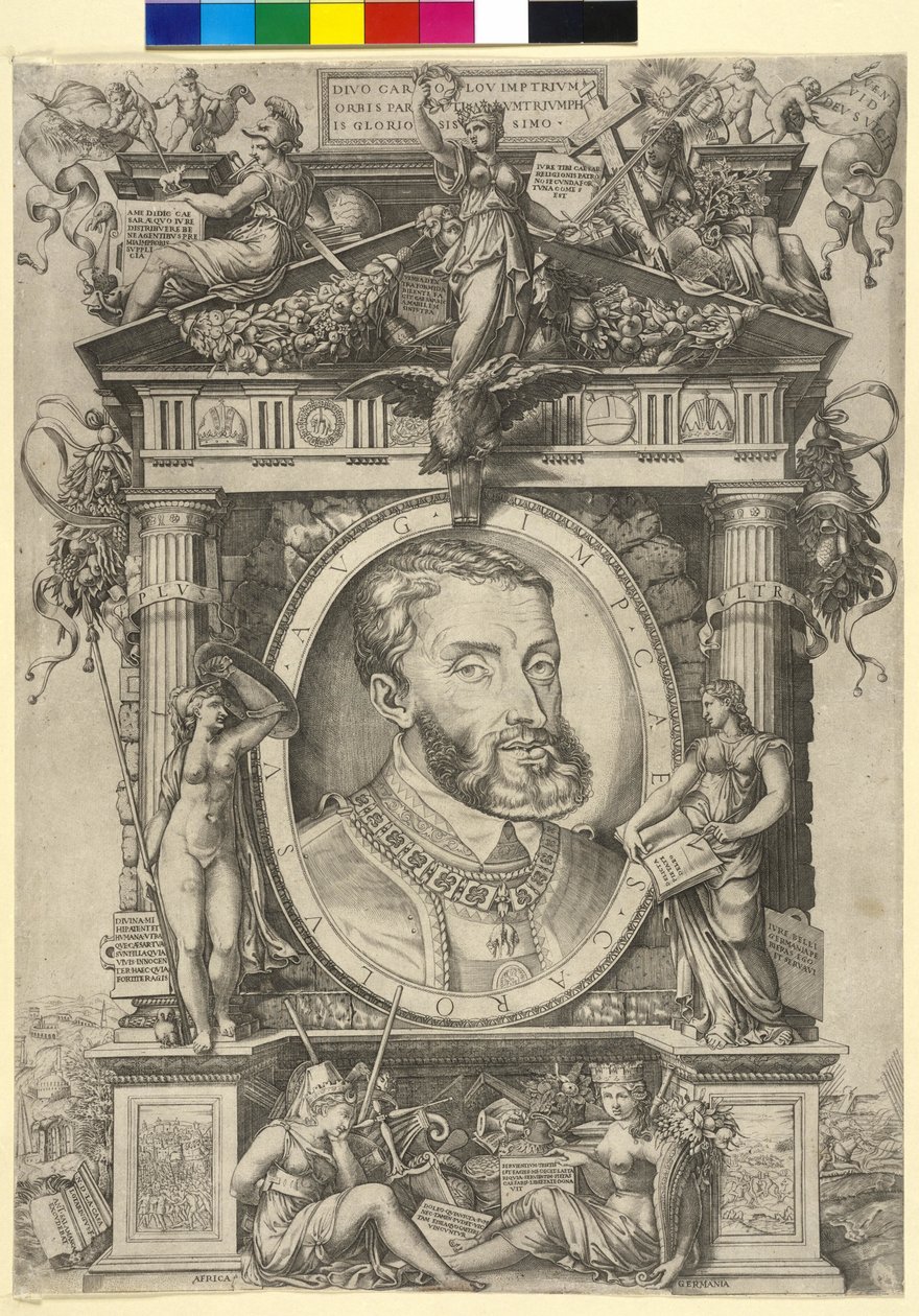 Emperador del Sacro Imperio Romano Germánico Carlos V (grabado) de Enea Vico