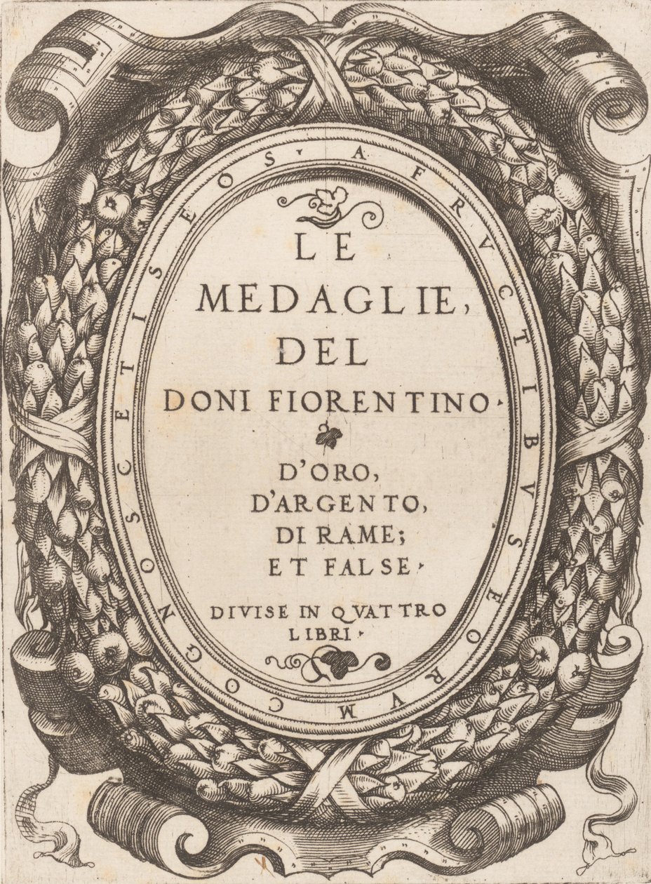 Placa de título: Le Medaglie del Doni Fiorentino de Enea Vico