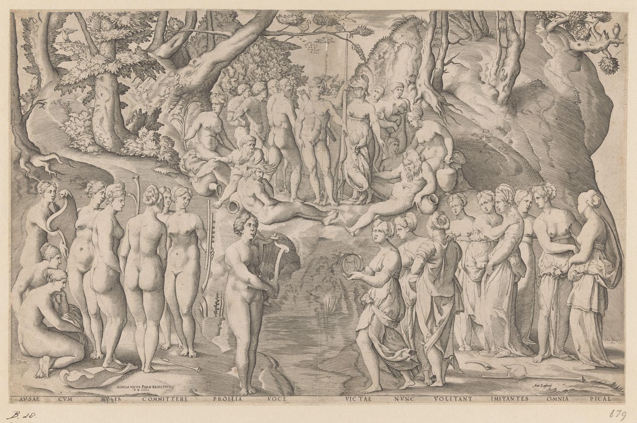 Concurso entre las Musas y las Pierides de Enea Vico