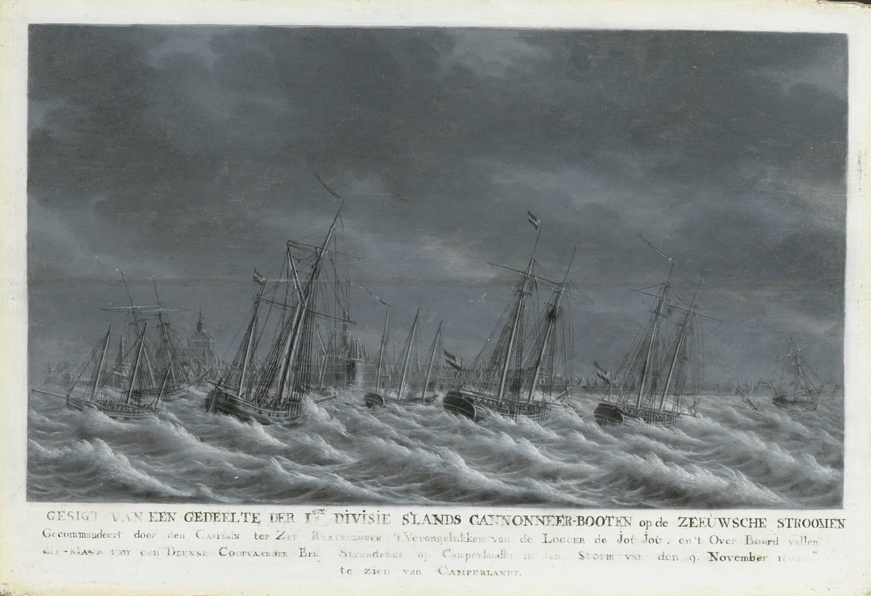La flota bátava frente a Veere, 1800 de Engel Hoogerheyden