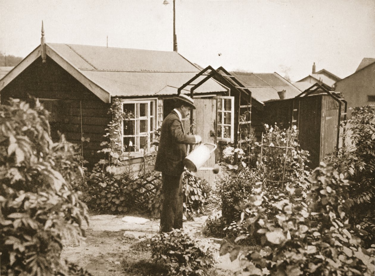 Un Chalet en los Jardines, Lofthouse Park, ilustración de Prisioneros Alemanes en Gran Bretaña de English Photographer