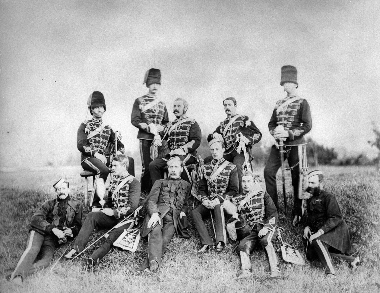Un grupo de oficiales del ejército británico, c.1870-90 de English Photographer