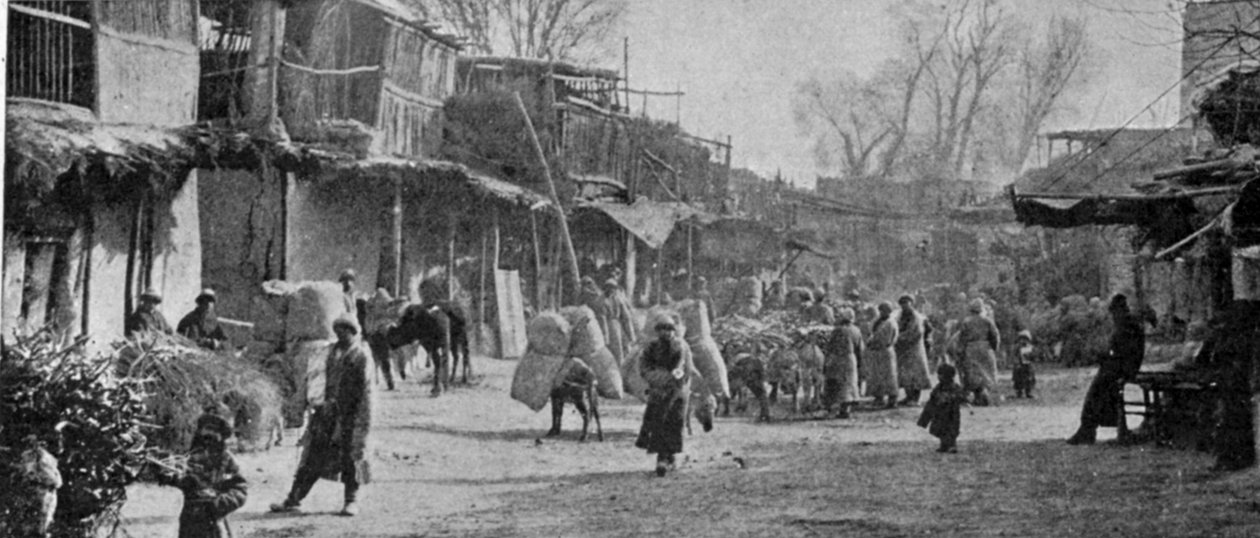 Una escena en las calles de Yarkand, ilustración de The King, 25 de mayo de 1901 de English Photographer