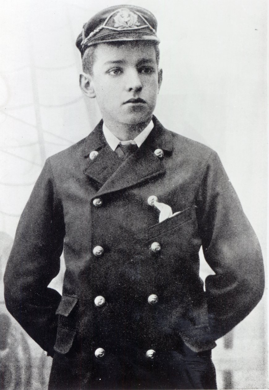 Ernest Shackleton, a los 16 años, con su uniforme de la White Star Line, 1890 de English Photographer