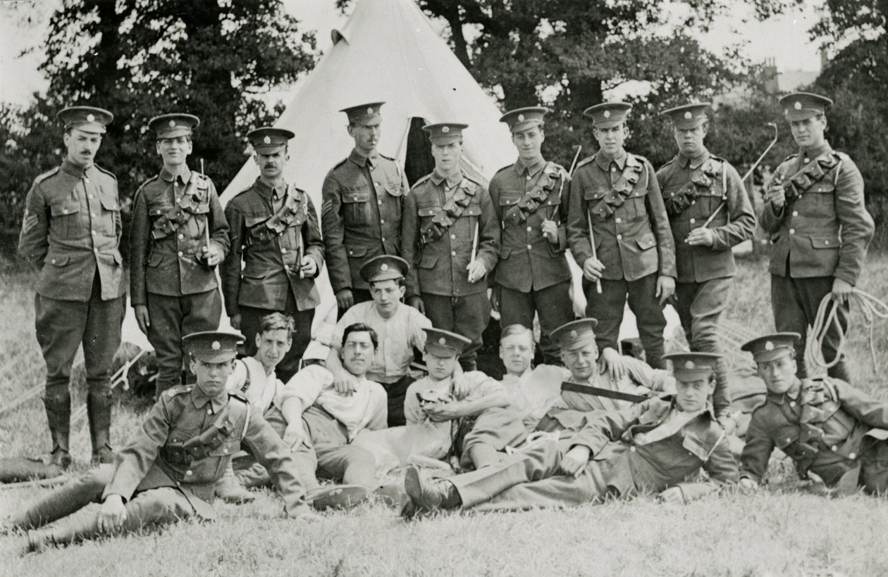 Retrato de grupo del Cuerpo de Servicio del Ejército Montado de Londres de English Photographer