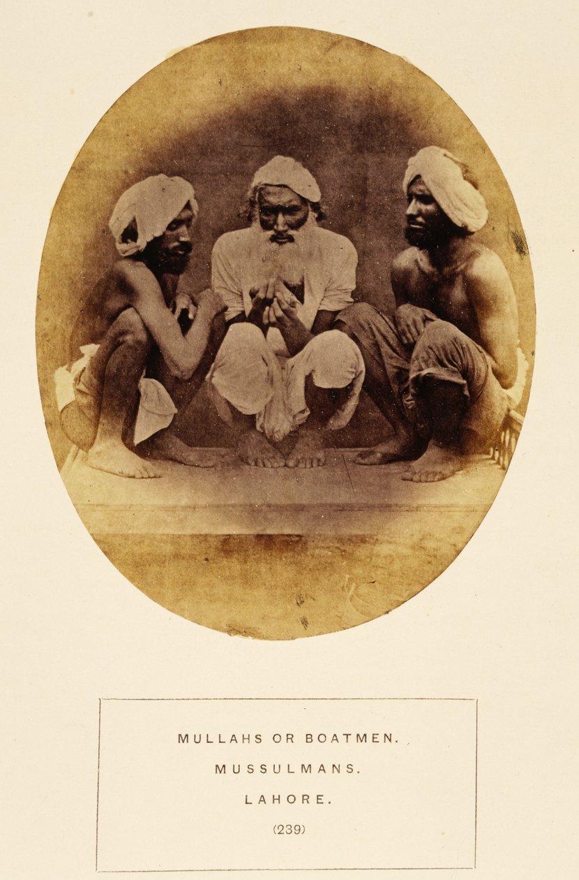 Mullahs o Barqueros, Musulmanes, Lahore, de The People of India, por J. Forbes Watson, publicado en 1868 de English Photographer