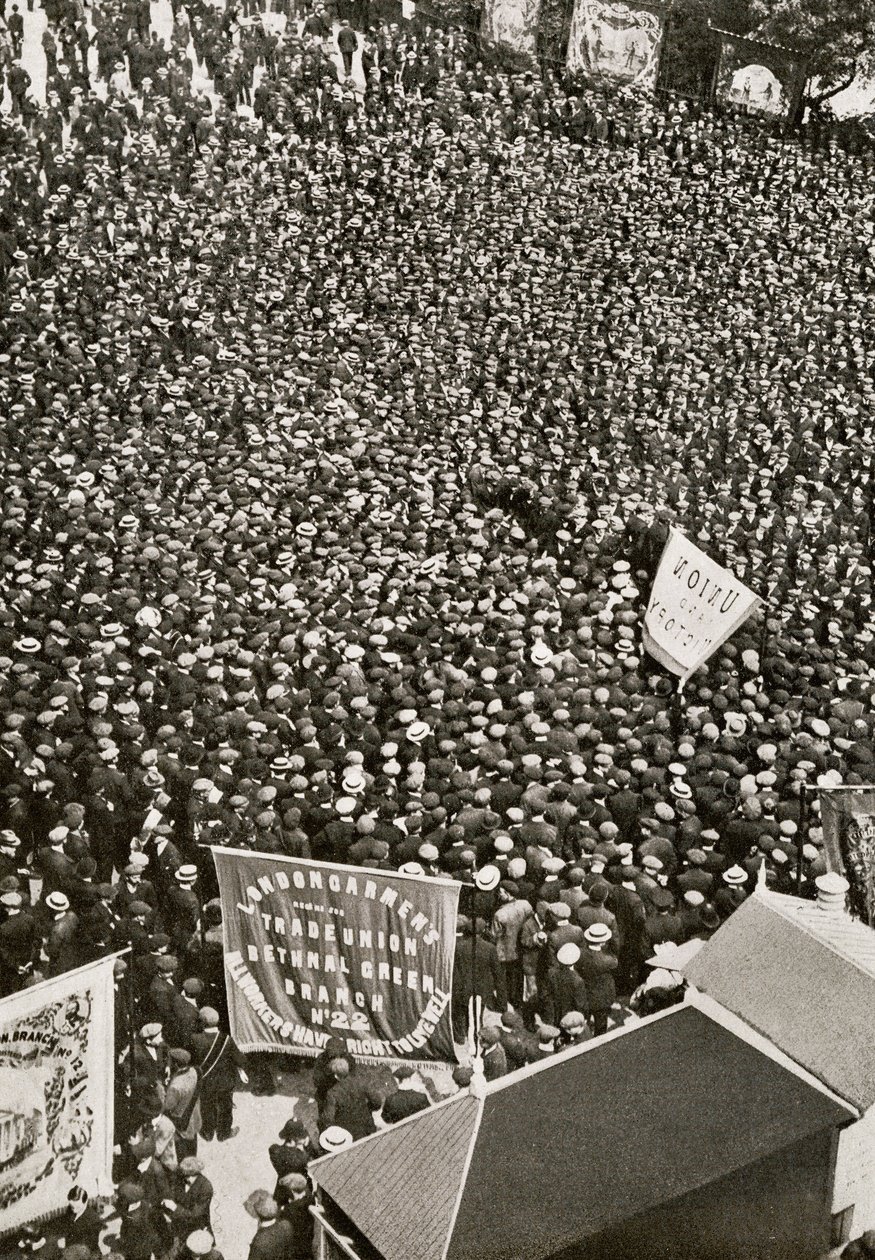 Demostración al aire libre durante la huelga de transporte, 1912, de 