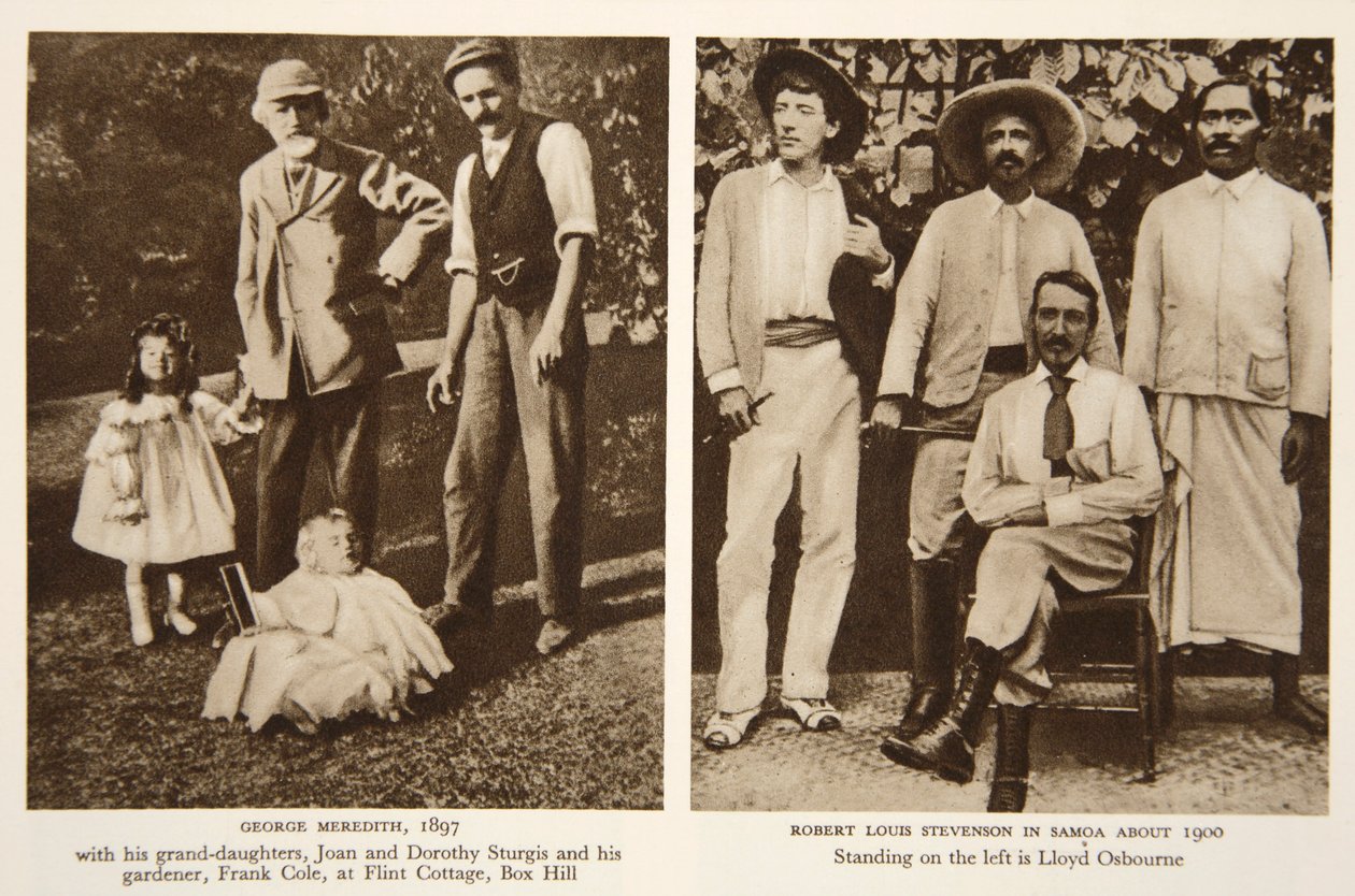 Retratos de George Meredith y Robert Louis Stevenson, fotografías de The Times, 1890s de English Photographer