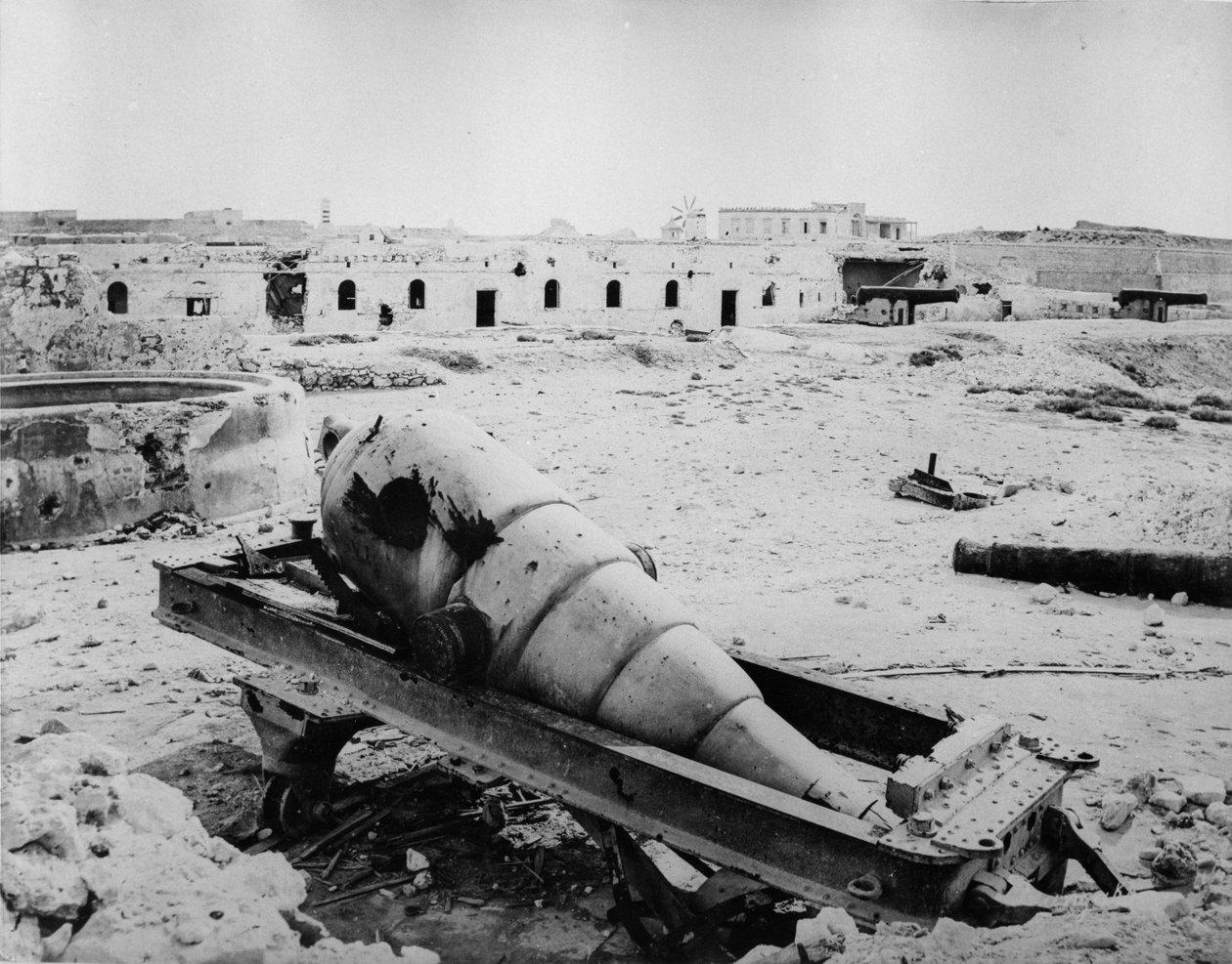 Ruinas y Artillería en Fuerte Meks, 1882 de English Photographer