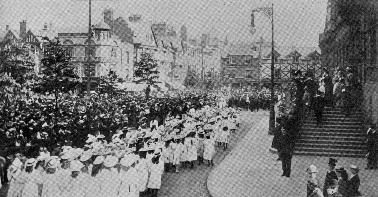 La mayoría de edad y las festividades de boda del Duque de Westminster en Chester, ilustración de The King, 1 de junio de 1901 de English Photographer