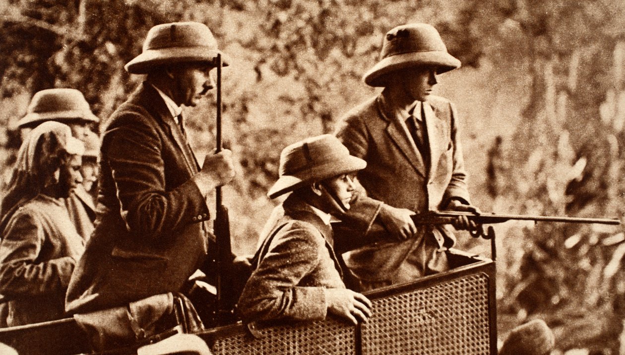 El tour indio - El Rey Eduardo VIII cazando tigres en Nepal, 1921 de English Photographer