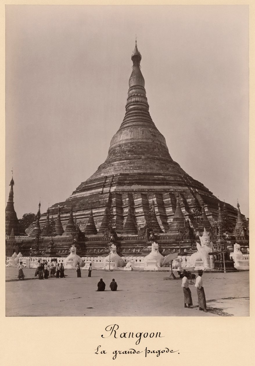 La Pagoda Shwedagon en Rangún, Birmania, c.1860 de English Photographer