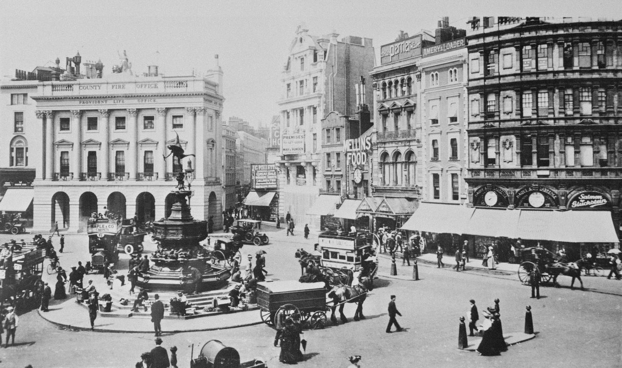 Vista de Piccadilly Circus, c.1900 de English Photographer